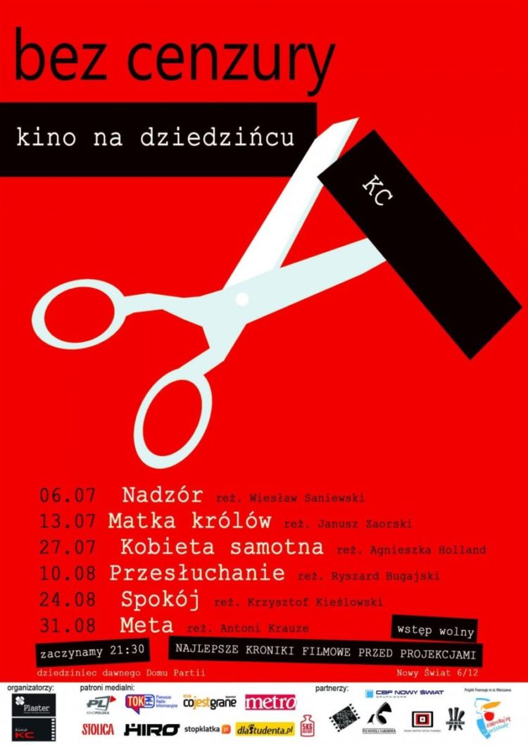 Bez cenzury – zakazane filmy na dziedzińcu dawnej siedziby KC