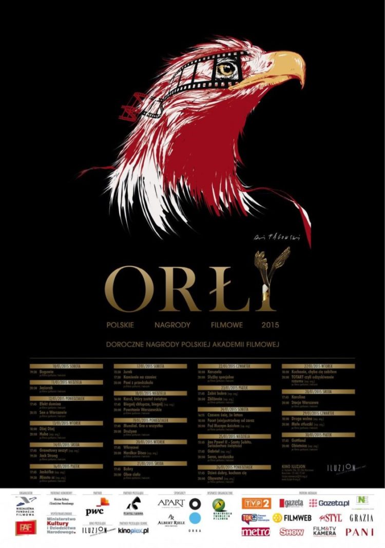 Magazyn Film&TV Kamera został patronem medialnym Orłów Polskich Nagród Filmowych