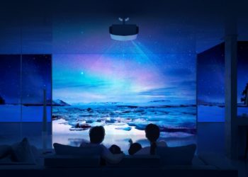 Pokaz projektorów w Izumi Sushi