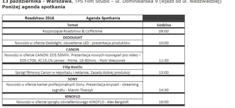 Studiotech – Roadshow 2016